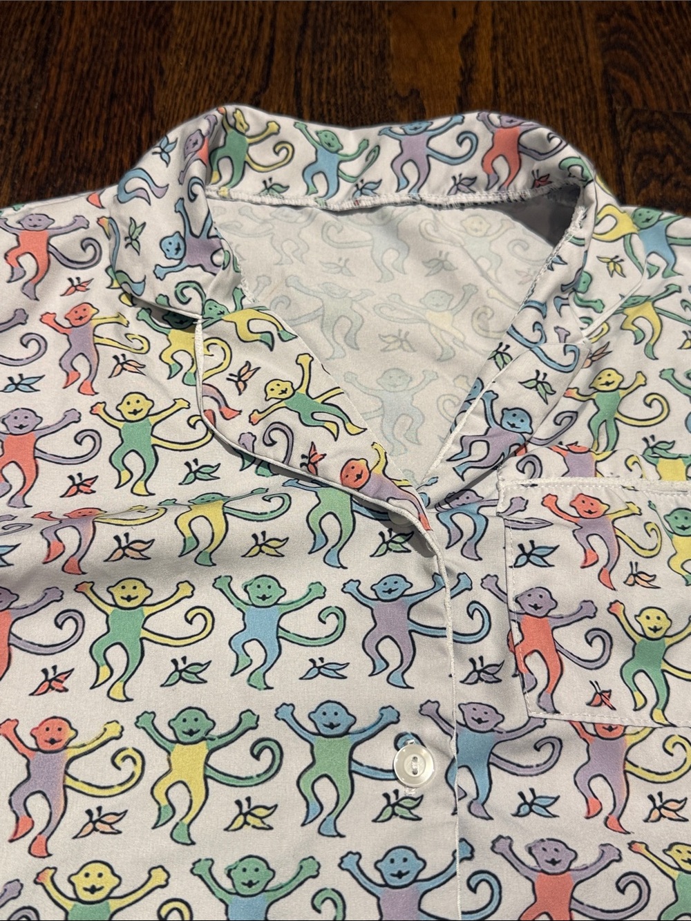 Kids Multicolor rainbow Monkey Print Pajama Set - Picture 5 of 10